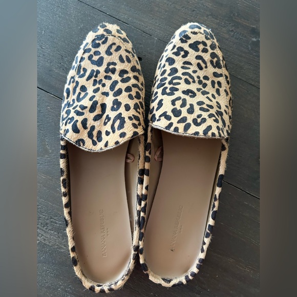 Banana Republic Calf Hair Leopard slides - Picture 1 of 6